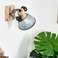 Lampes Industrielles-hofstein Applique murale Orny Bois clair, Argenté, 1 lumière