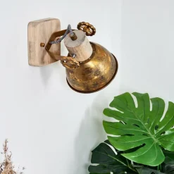 Lampes Dorées-hofstein Applique murale Orny Bronze, Bois clair, 1 lumière