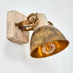 Lampes Dorées-hofstein Applique murale Orny Bronze, Bois clair, 1 lumière