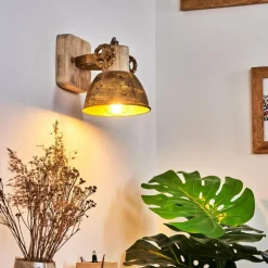 Lampes Dorées-hofstein Applique murale Orny Bronze, Bois clair, 1 lumière