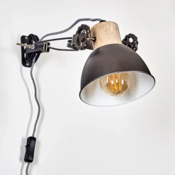 Lampes Industrielles-hofstein Applique murale Orny Brun, Bois clair, 1 lumière