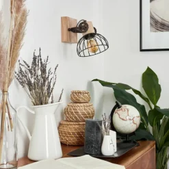 Lampes Industrielles-hofstein Applique murale Orny Brun, Écru, 1 lumière