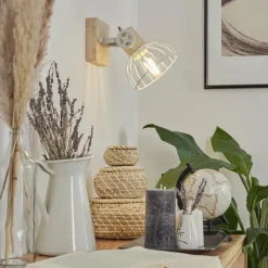 Luminaires Scandinaves-hofstein Applique murale Orny Écru, Blanc, 1 lumière