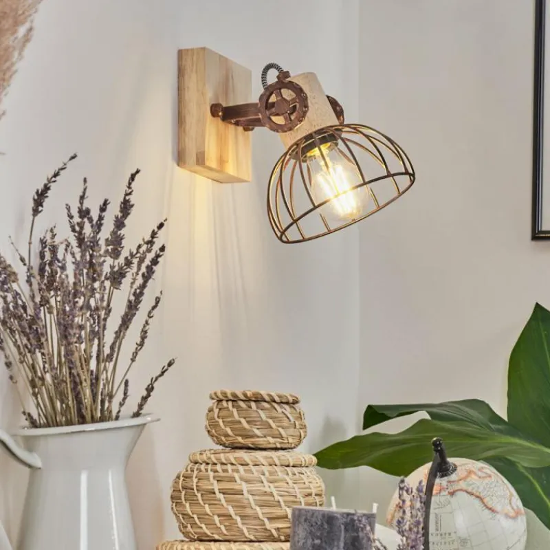 Lampes Industrielles-hofstein Applique murale Orny Écru, Rouille, 1 lumière