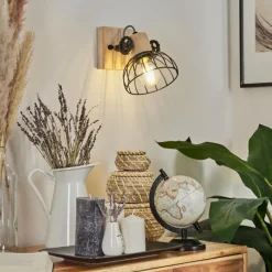 Lampes Industrielles-hofstein Applique murale Orny Écru, Noir, 1 lumière