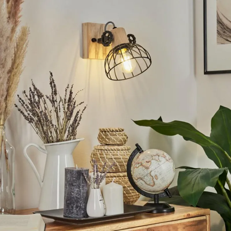 Lampes Industrielles-hofstein Applique murale Orny Écru, Noir, 1 lumière