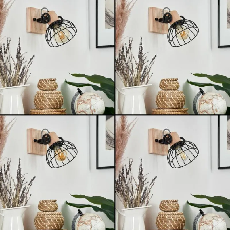 Lampes Industrielles-hofstein Applique murale Orny Écru, Noir, 1 lumière