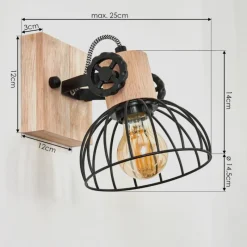 Lampes Industrielles-hofstein Applique murale Orny Écru, Noir, 1 lumière