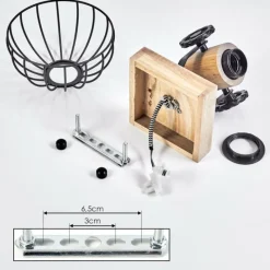 Lampes Industrielles-hofstein Applique murale Orny Écru, Noir, 1 lumière