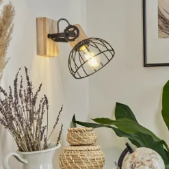 Lampes Industrielles-hofstein Applique murale Orny Écru, Noir, 1 lumière