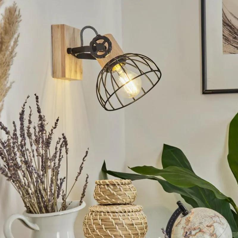 Lampes Industrielles-hofstein Applique murale Orny Écru, Noir, 1 lumière