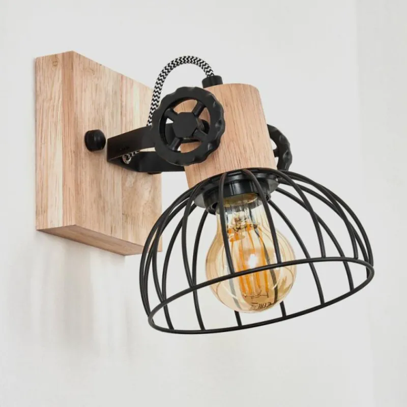 Lampes Industrielles-hofstein Applique murale Orny Écru, Noir, 1 lumière