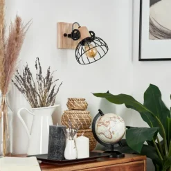 Lampes Industrielles-hofstein Applique murale Orny Écru, Noir, 1 lumière