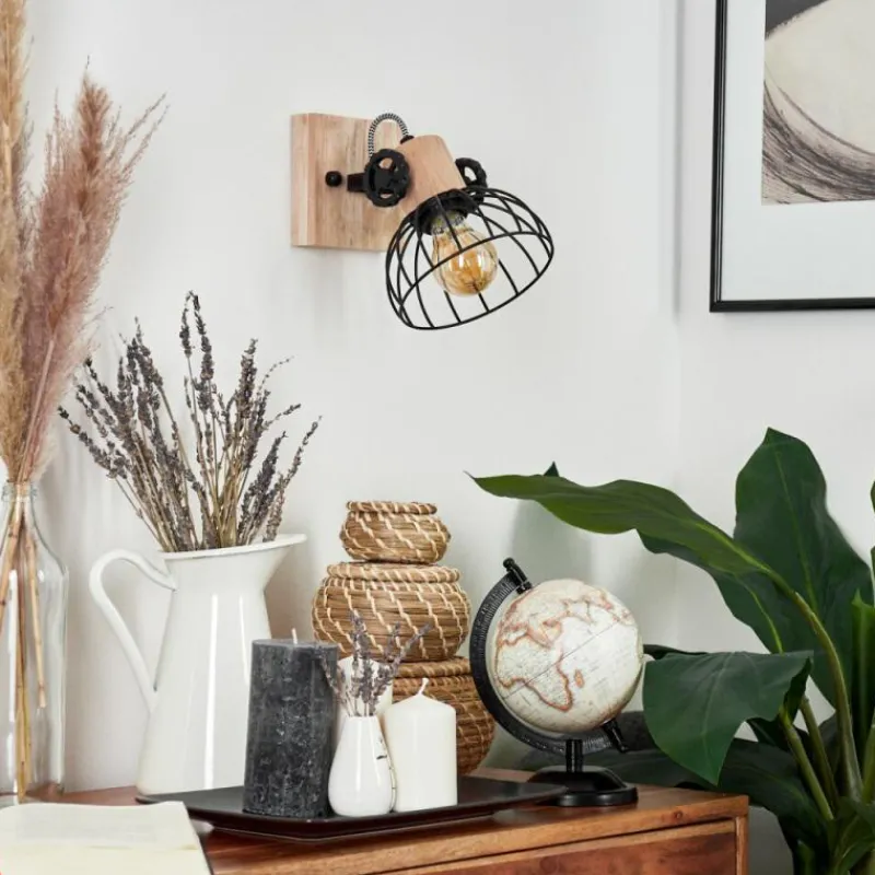 Lampes Industrielles-hofstein Applique murale Orny Écru, Noir, 1 lumière