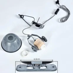 Lampes Industrielles-hofstein Applique murale Orny Gris, Bois clair, 1 lumière