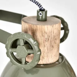 Lampes Industrielles-hofstein Applique murale Orny Vert, Bois clair, 1 lumière
