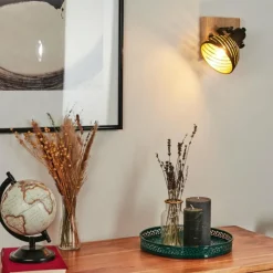 Lampes Dorées-hofstein Applique murale Osina Brun, Noir, 1 lumière