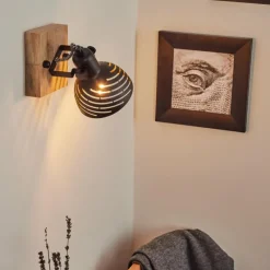 Lampes Dorées-hofstein Applique murale Osina Brun, Noir, 1 lumière