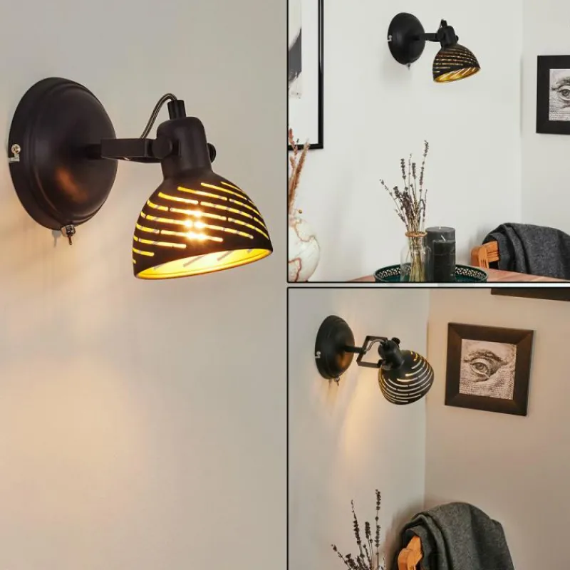 Lampes Dorées-hofstein Applique murale Osina Noir, 1 lumière