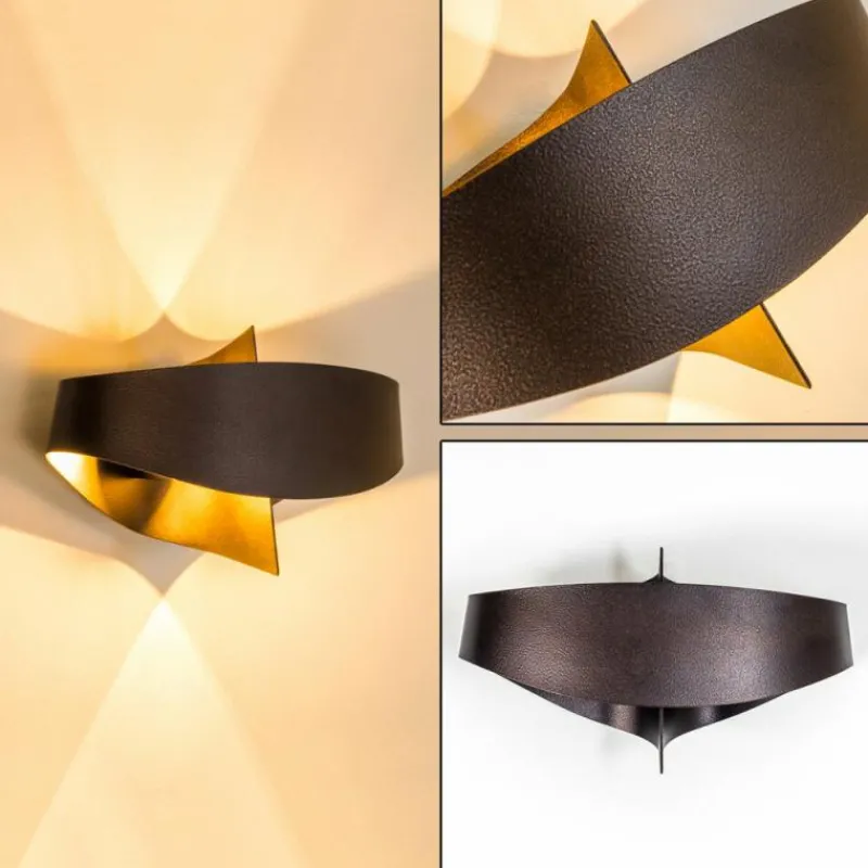 Lampe Turque-hofstein Applique murale Padua LED Brun, 2 lumières