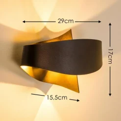 Lampe Turque-hofstein Applique murale Padua LED Brun, 2 lumières