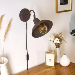 Lampes Vintages & Rétros-hofstein Applique murale Palaina Brun, 1 lumière
