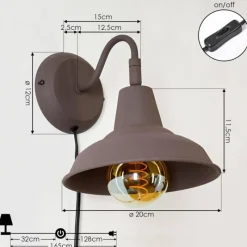 Lampes Vintages & Rétros-hofstein Applique murale Palaina Brun, 1 lumière