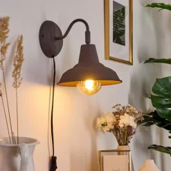 Lampes Vintages & Rétros-hofstein Applique murale Palaina Brun, 1 lumière