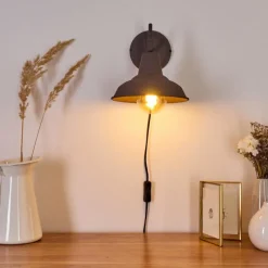 Lampes Vintages & Rétros-hofstein Applique murale Palaina Brun, 1 lumière