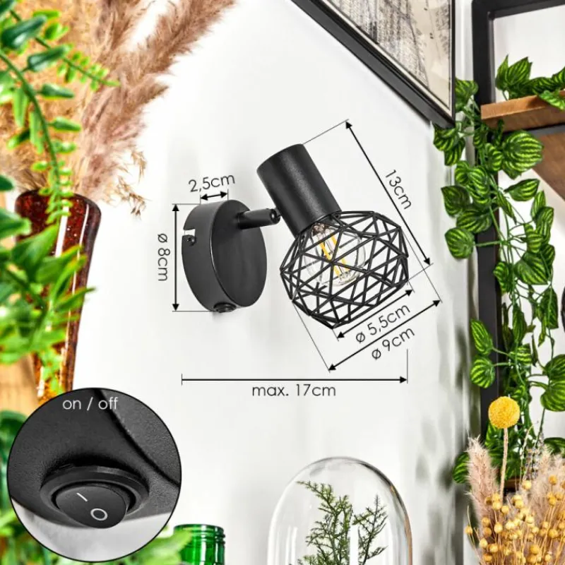 hofstein Applique murale Palmira Noir, 1 lumière