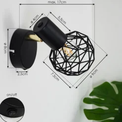 Lampes Dorées-hofstein Applique murale Palmira Or, Noir, 1 lumière