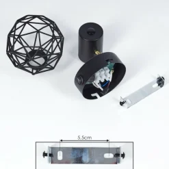 Lampes Dorées-hofstein Applique murale Palmira Or, Noir, 1 lumière