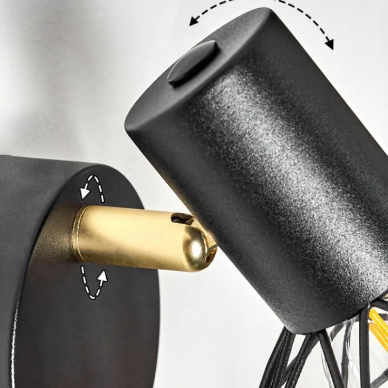 Lampes Dorées-hofstein Applique murale Palmira Or, Noir, 1 lumière