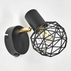 Lampes Dorées-hofstein Applique murale Palmira Or, Noir, 1 lumière