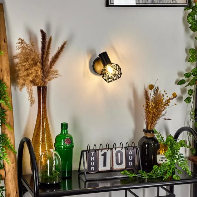 Lampes Dorées-hofstein Applique murale Palmira Or, Noir, 1 lumière