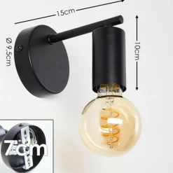 hofstein Applique murale Pamunkey Noir, 1 lumière