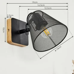 Lampes Vintages & Rétros-hofstein Applique murale Panaguá Bois foncé, Noir, 1 lumière