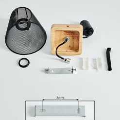 Lampes Vintages & Rétros-hofstein Applique murale Panaguá Bois foncé, Noir, 1 lumière