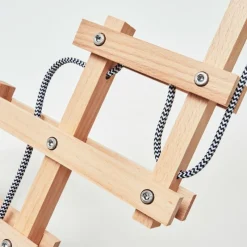 Lampes En Bois-hofstein Applique murale Parlier Bois clair, Blanc, 1 lumière