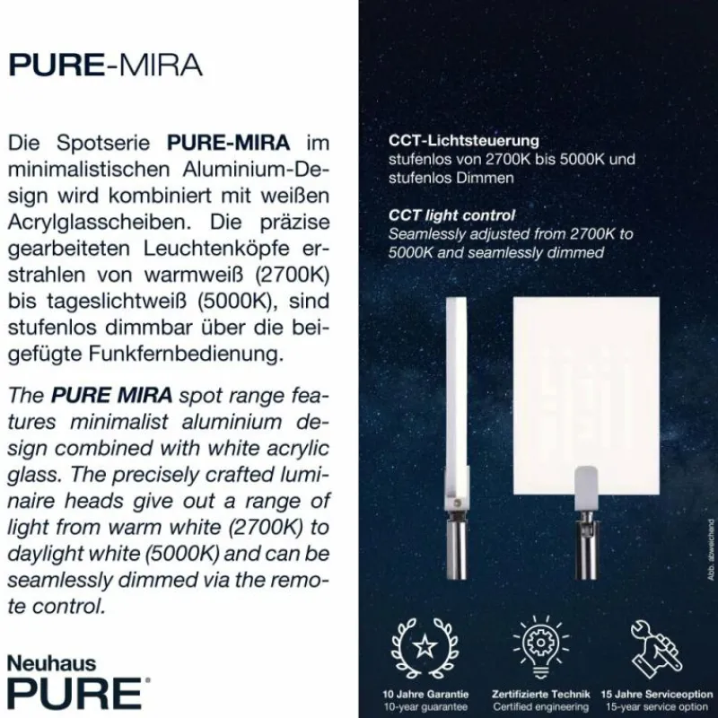 Luminaires Paul Neuhaus Applique murale Paul Neuhaus PURE-MIRA LED Noir, 2 lumières, Télécommandes* Appliques