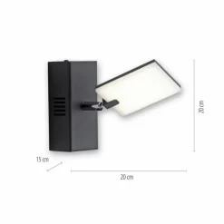 Luminaires Paul Neuhaus Applique murale Paul Neuhaus PURE-MIRA LED Noir, 2 lumières, Télécommandes* Appliques