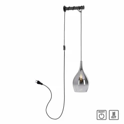 Suspension Verre Fumé-Luminaires Paul Neuhaus Applique murale Paul Neuhaus PILUA Noir, 1 lumière