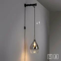 Suspension Verre Fumé-Luminaires Paul Neuhaus Applique murale Paul Neuhaus PILUA Noir, 1 lumière