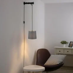 Lampes En Tissu-Luminaires Paul Neuhaus Applique murale Paul Neuhaus PILUA Noir, 1 lumière