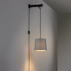 Lampes En Tissu-Luminaires Paul Neuhaus Applique murale Paul Neuhaus PILUA Noir, 1 lumière