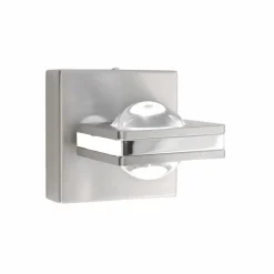 Paul Neuhaus Q-Serie Applique Murale Paul Neuhaus Q-Fisheye LED Acier inoxydable, 2 lumières, Télécommandes, Changeur de couleurs