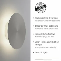 Luminaires Paul Neuhaus Applique murale Paul Neuhaus AKKU PUNTUA LED Blanc, 1 lumière, Télécommandes* Éclairage Led