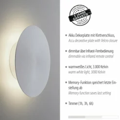 Luminaires Paul Neuhaus Applique murale Paul Neuhaus AKKU PUNTUA LED Blanc, 1 lumière, Télécommandes* Éclairage Led