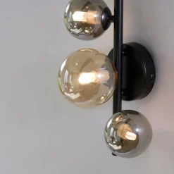 Suspension Verre Fumé-Luminaires Paul Neuhaus Applique murale Paul-Neuhaus POPSICLE LED Noir, 3 lumières