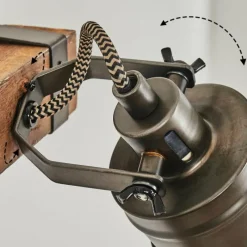 Lampes Industrielles-hofstein Applique murale Pehefito Gris, Bois foncé, Noir, 1 lumière